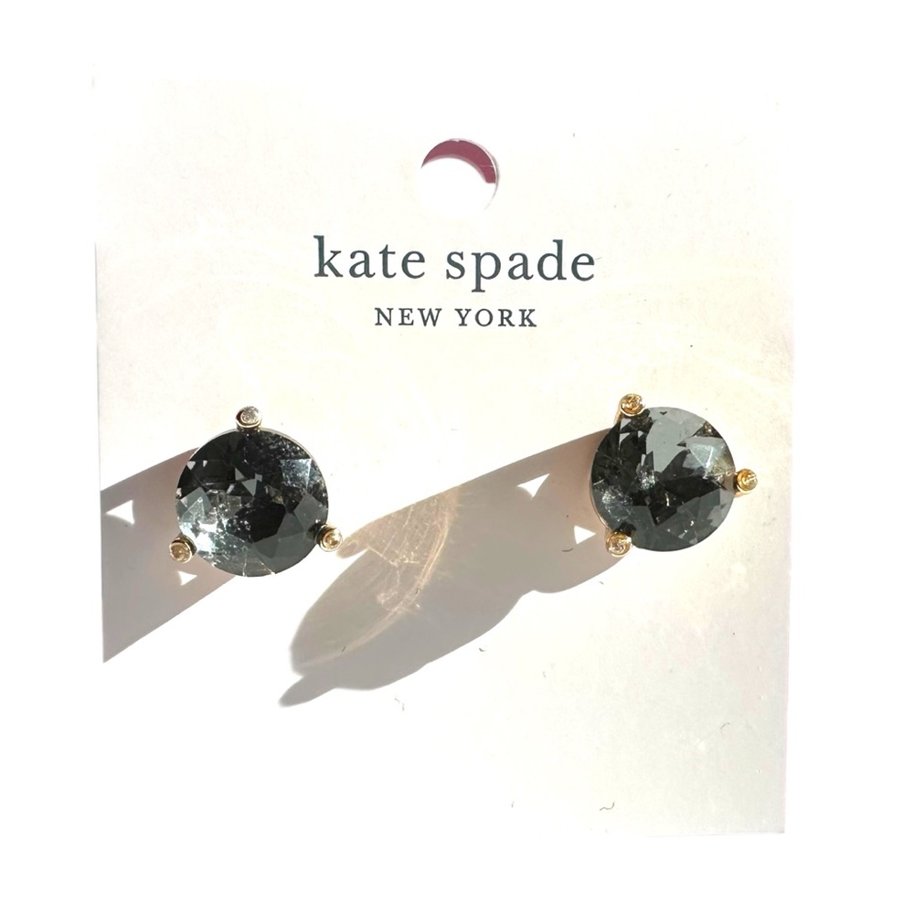Kate Spade - Rose and Shine, Gold and Black Diamond Stud Earrings, NWT